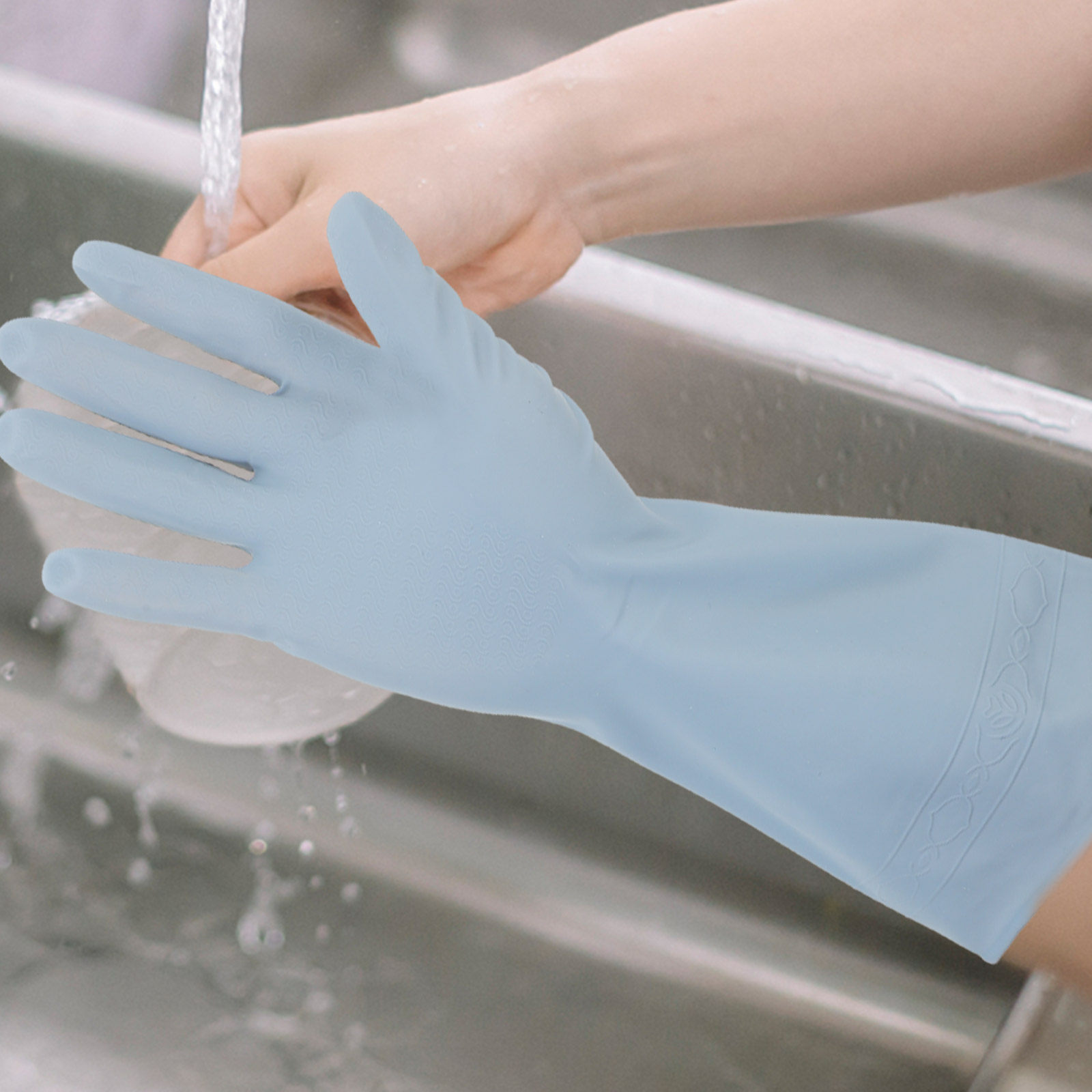 Dish Glove Rubber - 3쌍 방수 고무 주방 설거지 장갑