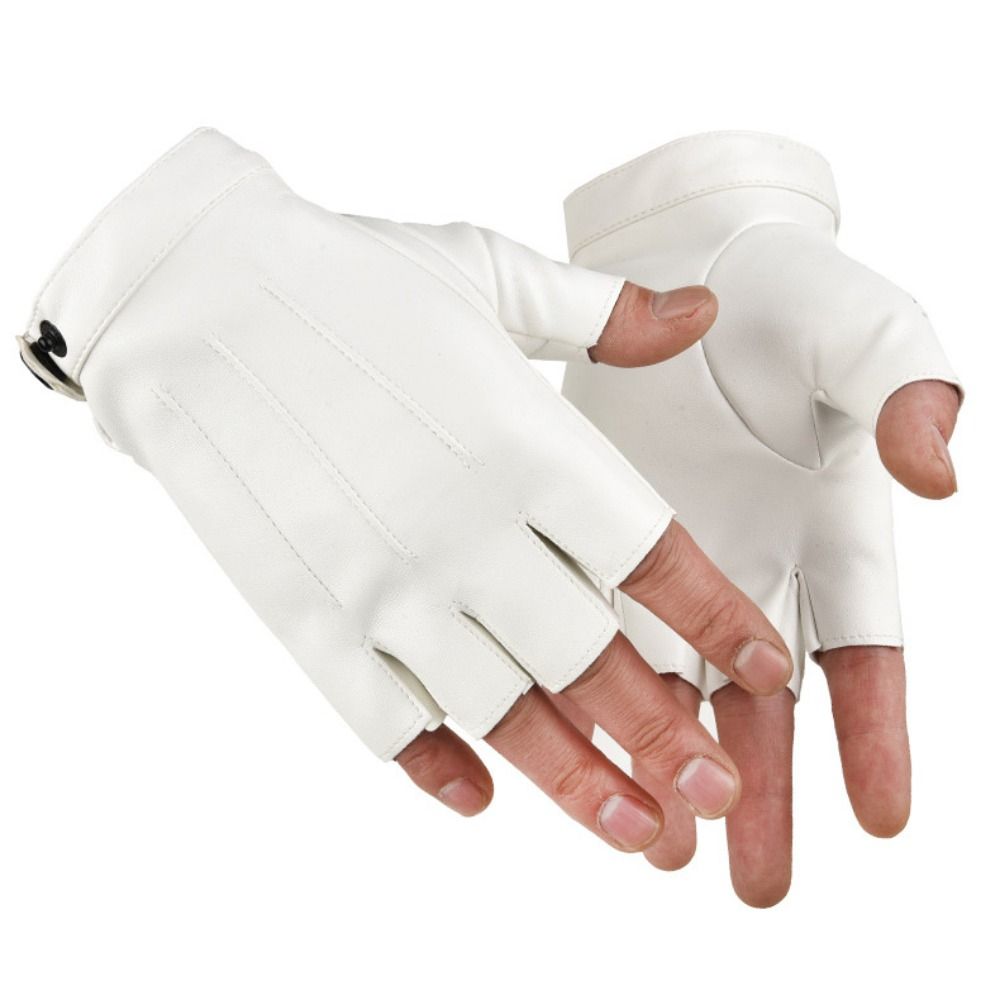 Leather Driving Glove - 패션 펑크 PU 드라이빙 장갑 버튼