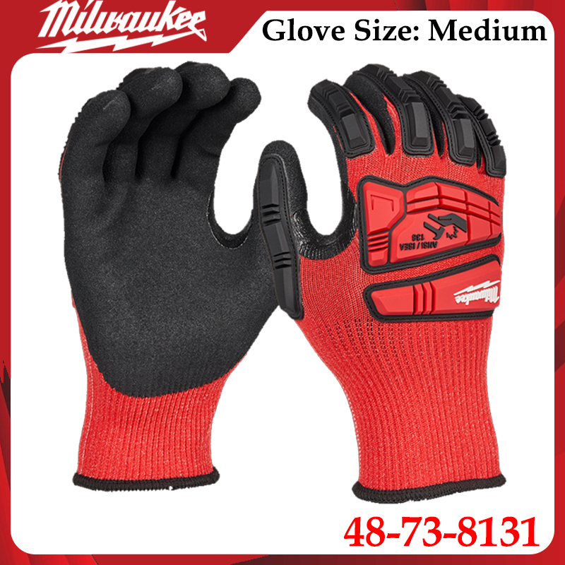 Work Glove Impact - 밀워키 48-73-8131 중형 충격 방지 작업용