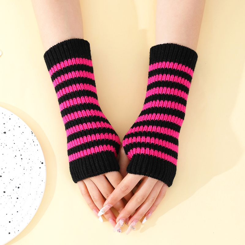 짧은 스트라이프 패턴의 손가락이 없는 장갑, 여성용 가 - Fingerless Glove Knit 리뷰 및 가격