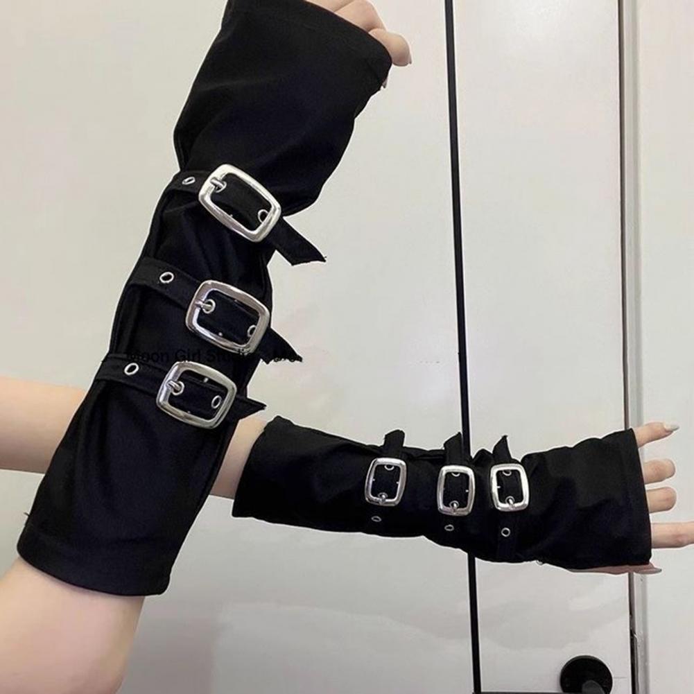 고스 암 워머 핑거리스 장갑 여성용 펑크 메탈 버클 암 - Fingerless Glove Knit 리뷰 및 가격