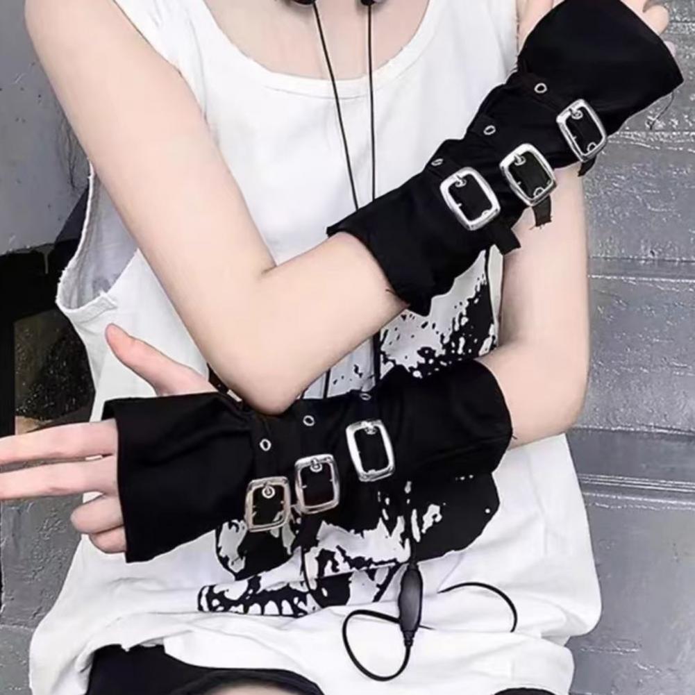 고스 암 워머 핑거리스 장갑 여성용 펑크 메탈 버클 암 - Fingerless Glove Knit 리뷰 및 가격