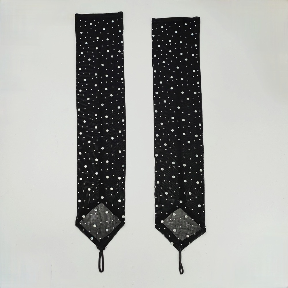 반짝이는 라인스톤 메쉬 장갑 1쌍, 중지에 고리가 있는 - Fingerless Glove Knit 리뷰 및 가격