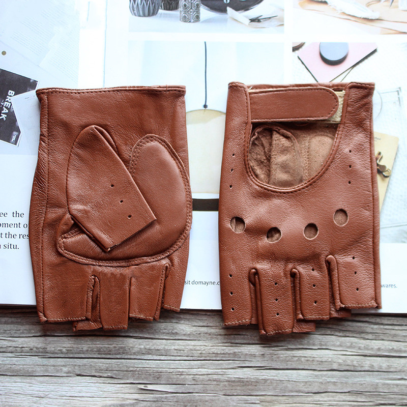 여성용 양가죽 하프 핑거 장갑, 싱글 레이어 안감 없는 - Leather Driving Glove 리뷰 및 가격