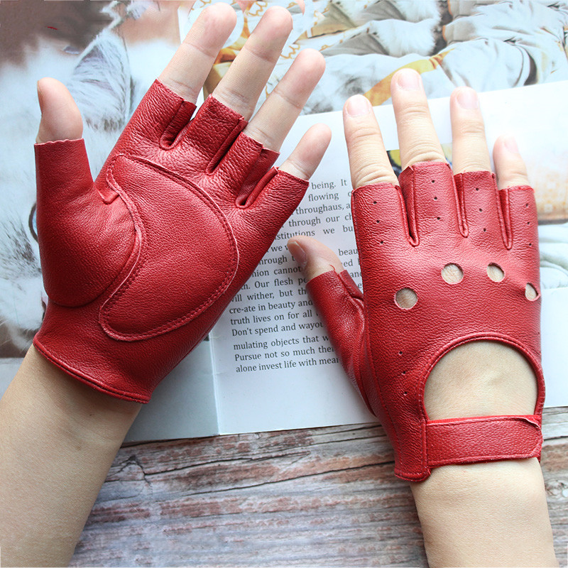 여성용 양가죽 하프 핑거 장갑, 싱글 레이어 안감 없는 - Leather Driving Glove 리뷰 및 가격