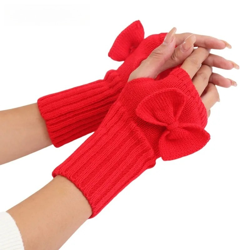 니트 보우 핑거리스 장갑 – 여성용 부드럽고 따뜻한 겨 - Fingerless Glove Knit 리뷰 및 가격