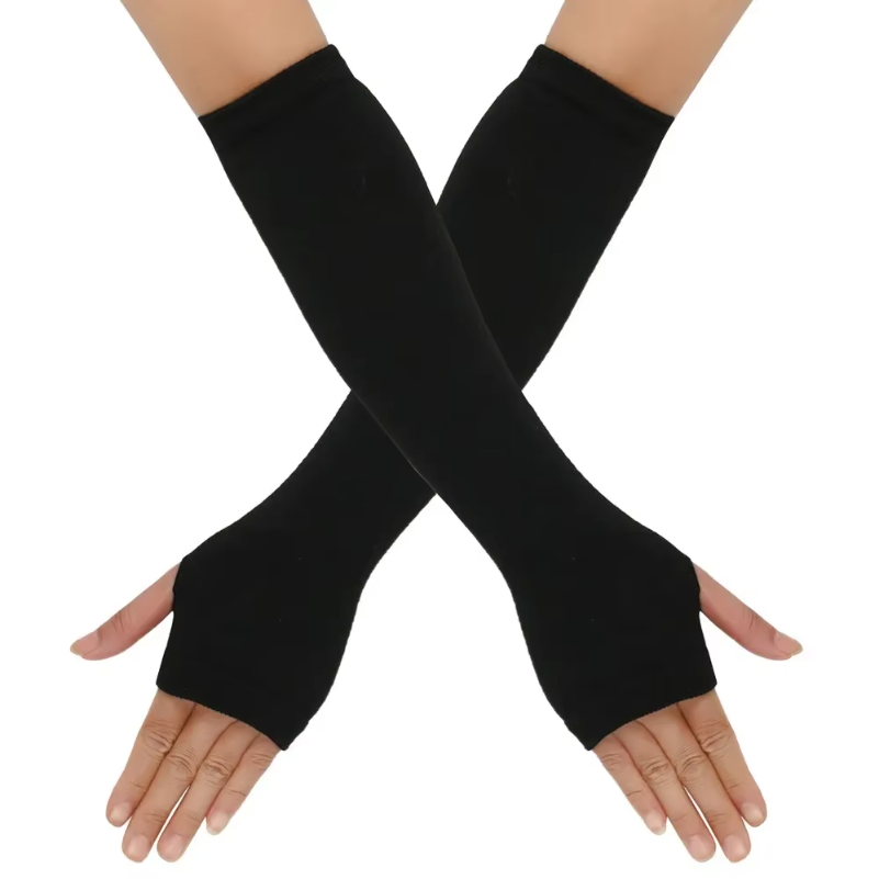 따뜻한 니트 롱 핑거리스 장갑 팔꿈치 장갑 크리스마스  - Fingerless Glove Knit 리뷰 및 가격