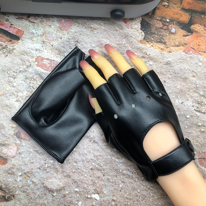 여성 펑크 나이트 클럽 힙합 쇼 사진 댄스 미튼 숙녀  - Leather Driving Glove 리뷰 및 가격