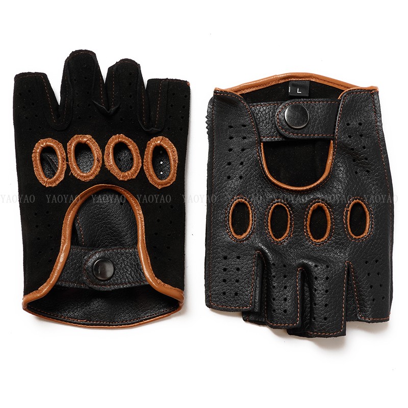 최고 품질의 진짜 순수 가죽 장갑 남성 반 손가락 얇은 - Workout Glove Gym 리뷰 및 가격